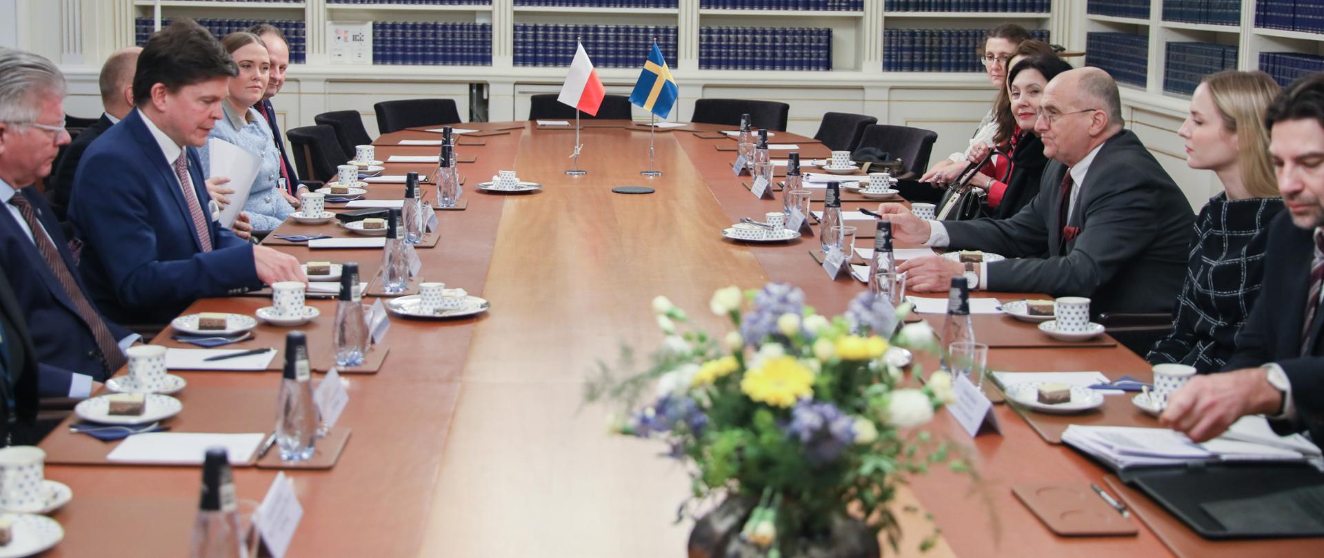 Minister Rau podczas spotkania z marszałkiem Riksdagu