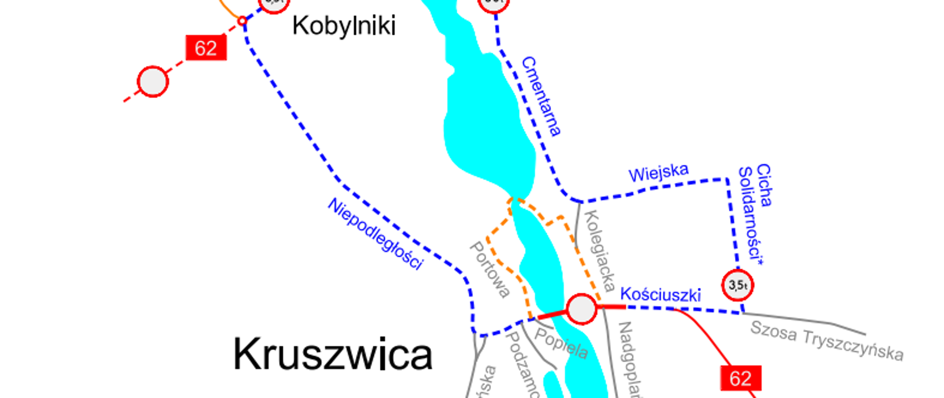 Czasowa organizacja ruchu na DK62 w Kruszwicy