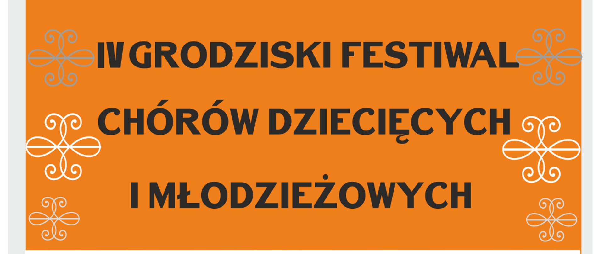 Pomarańczowo białe tło z białymi i czarnymi napisami informującymi o wydarzeniu