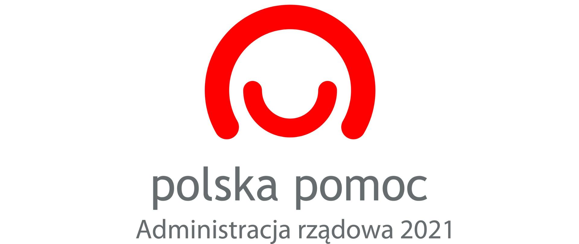 logotyp Polskiej pomocy z napisem Polska pomoc - administracja rządowa 2021