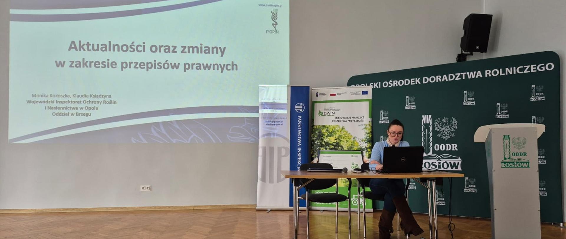 Pracownik WIORiN podczas prezentacji