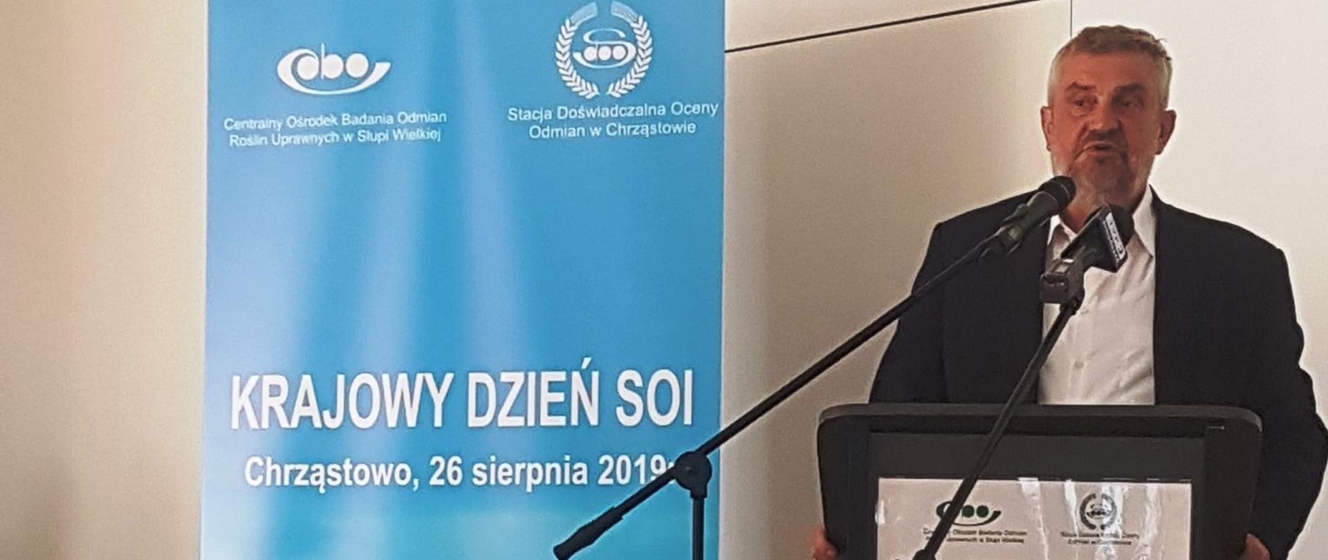 Minister J.K. Ardanowski podczas wystąpienia