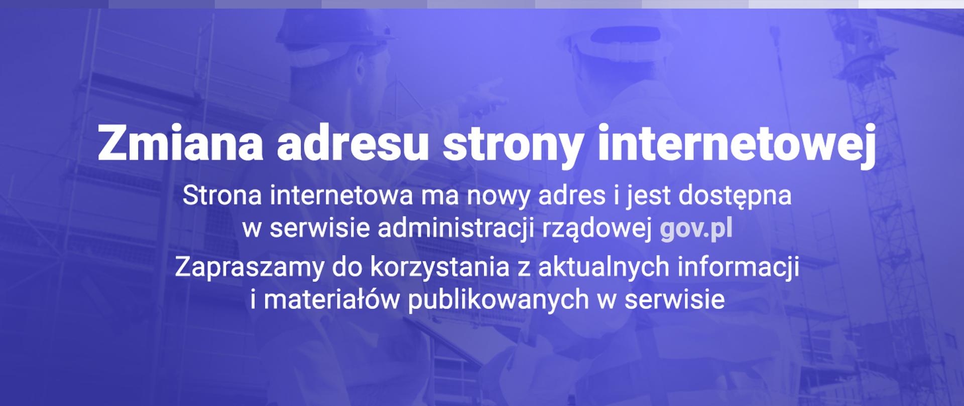 Biały napis zmiana adrsu strony internetowej