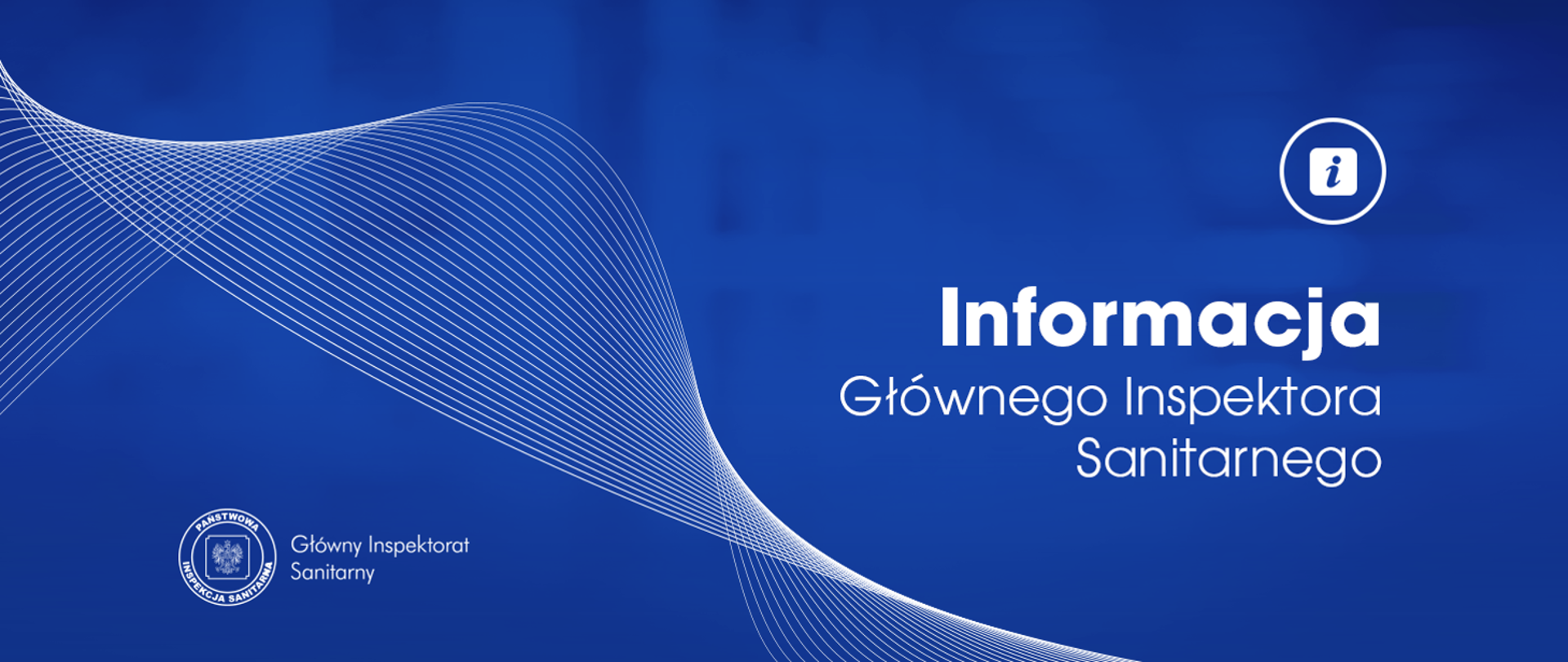 Biały napis - Informacja Głównego Inspektora Sanitarnego