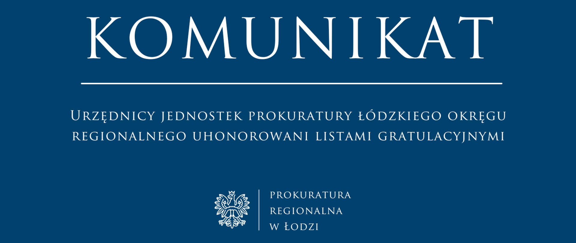 Komunikat Prokuratury Regionalnej w Łodzi 2025-10-01