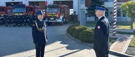 Uroczysta zbiórka z okazji Dnia Flagi Rzeczypospolitej Polskiej w Komendzie Powiatowej PSP w Kazimierzy Wielkiej
