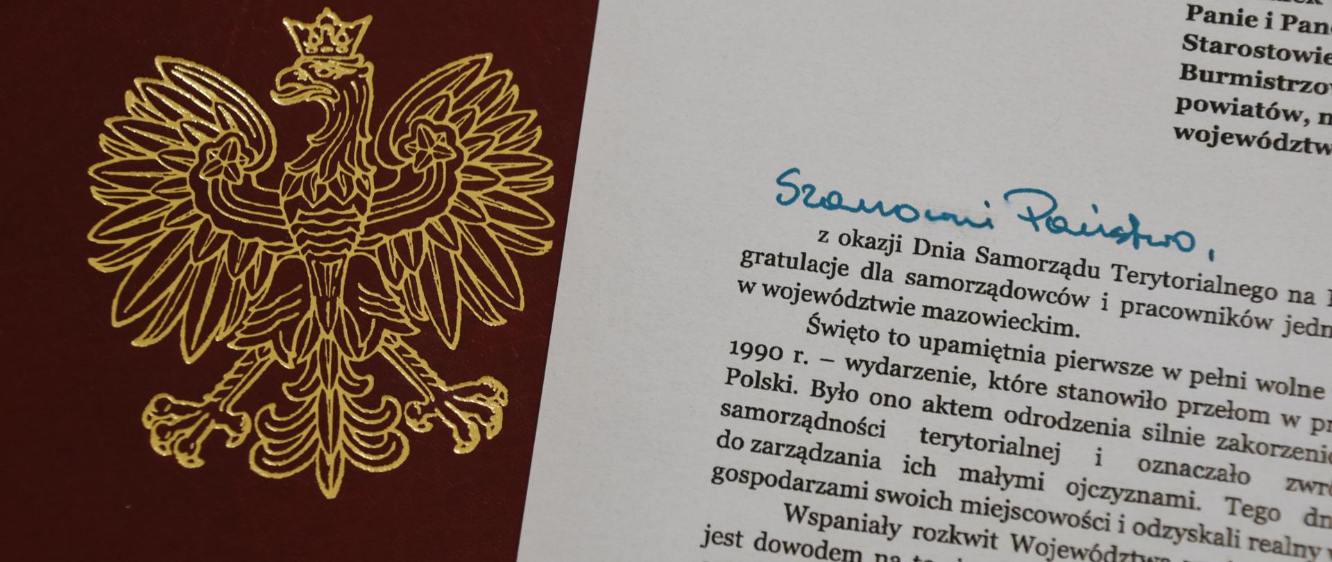 Dzień Samorządu Terytorialnego – życzenia Wojewody Mazowieckiego