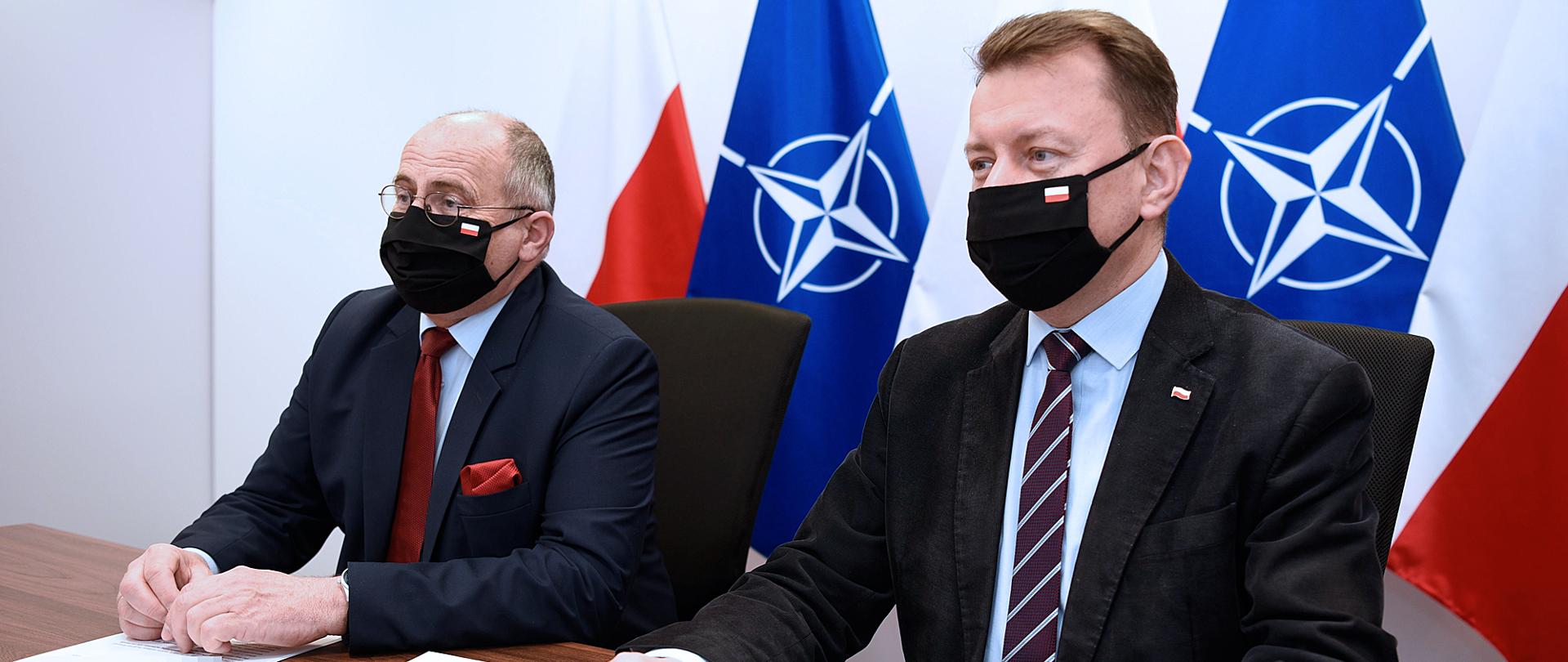 Udział Ministra Spraw Zagranicznych Z. Raua i Obrony Narodowej M. Błaszczaka w posiedzeniu Rady Północnoatlantyckiej 14.04.2021 