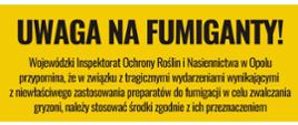 Zdjęcie przedstawiające plakat dotyczący zasad stosowania fumigantów