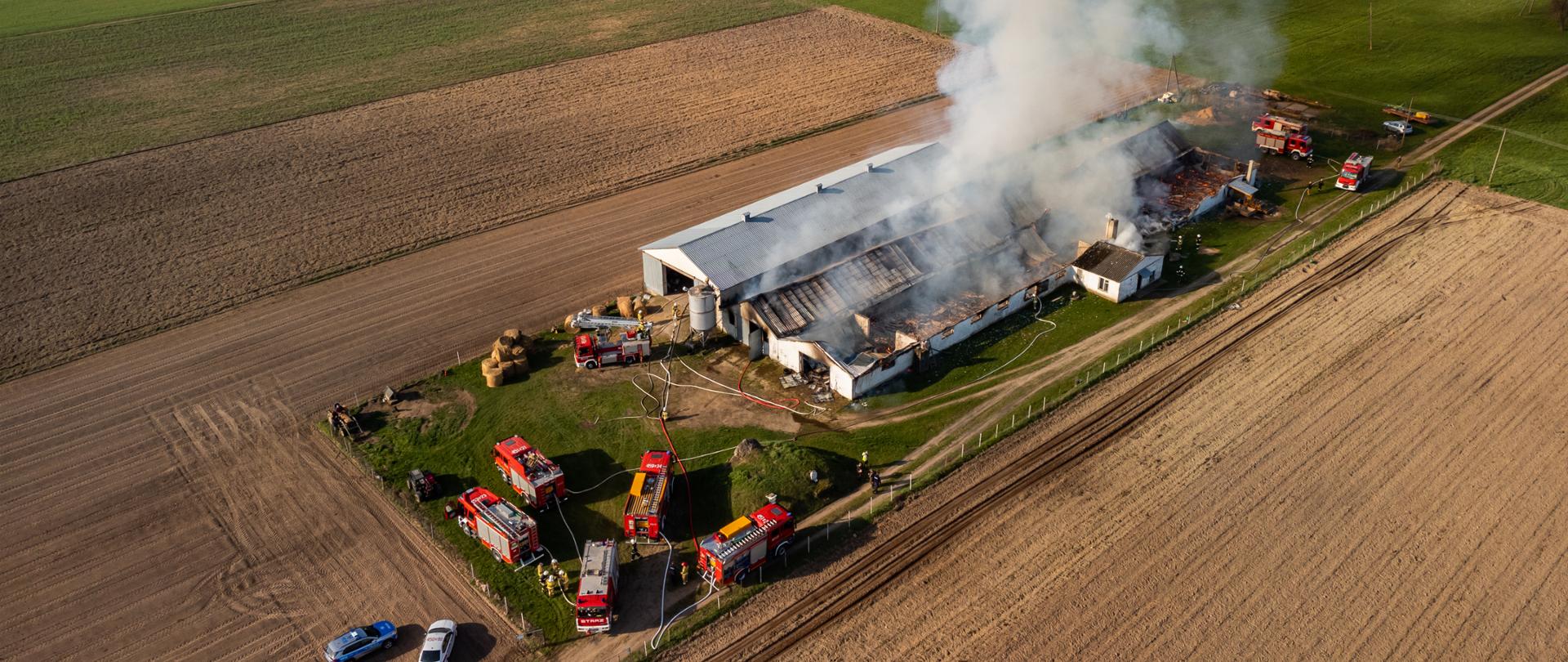 Pożar kurników w miejscowości Krynica, powiat moniecki