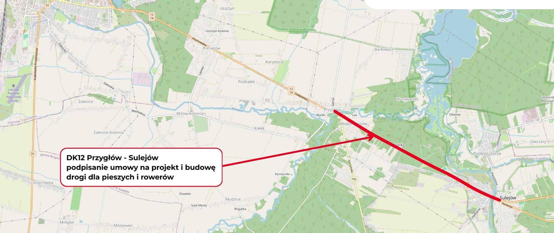 Przygłów- Sulejów- mapa