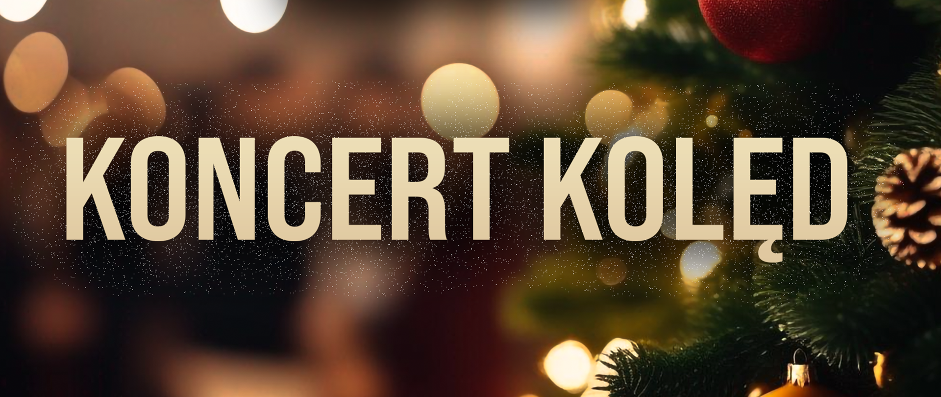 Plakat przedstawia na ciemnym tle Państwowa Szkoła I i II st, im. Witolda Lutosławskiego w Krasnymstawie zaprasza na Koncert Kolęd w wykonaniu chóru solistów i zespołów. 23 stycznia 2024 godz. 16.30 Aula