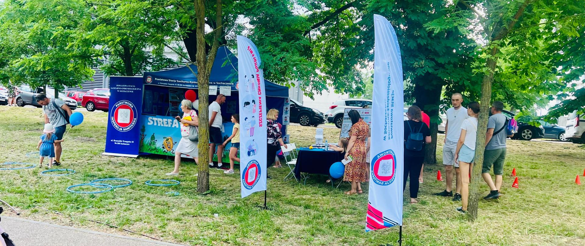 Stoisko edukacyjno-profilaktyczne PSSE w Sochaczewie podczas Miejskiego Dnia Dziecka 26.05.2024 r.