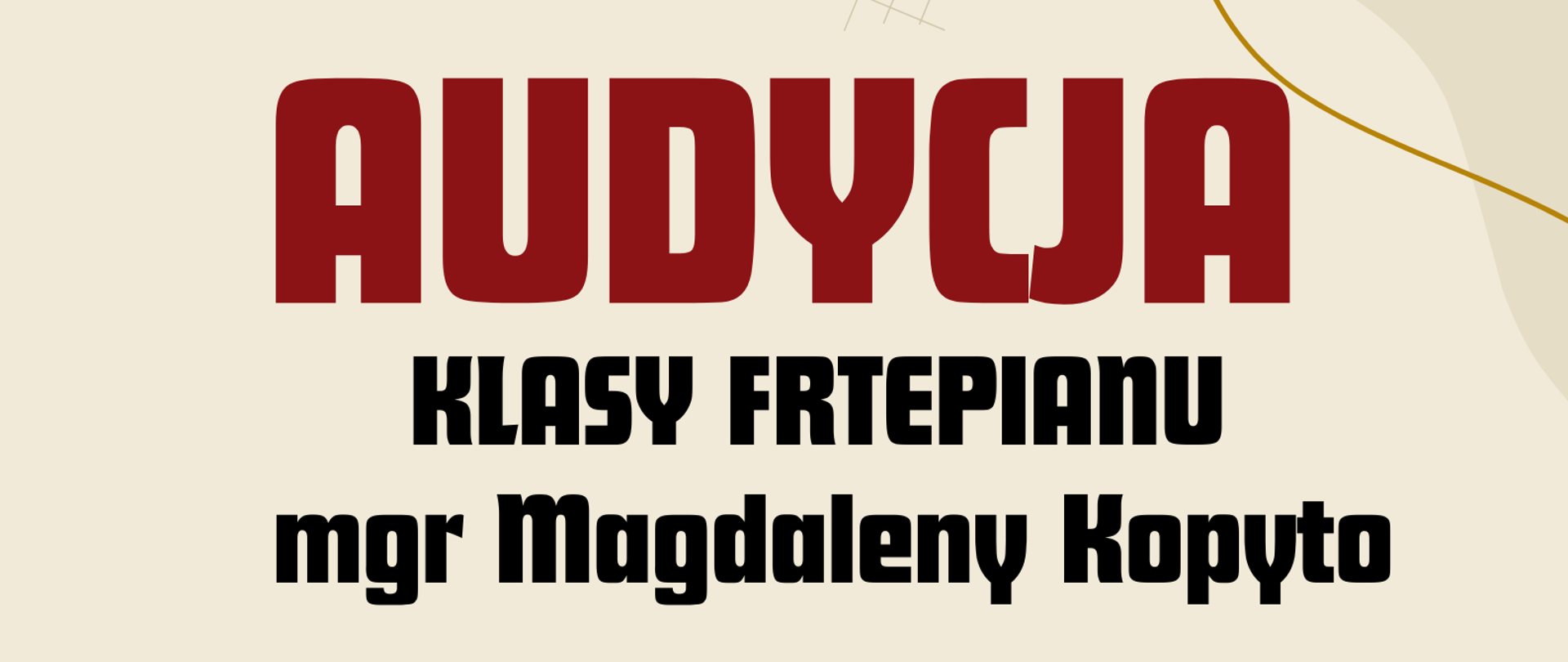 w dolnej części grafika przedstawiająca dłonie pianisty na klawiaturze fortepianu a nad nimi nuty, całość na jasnym tle