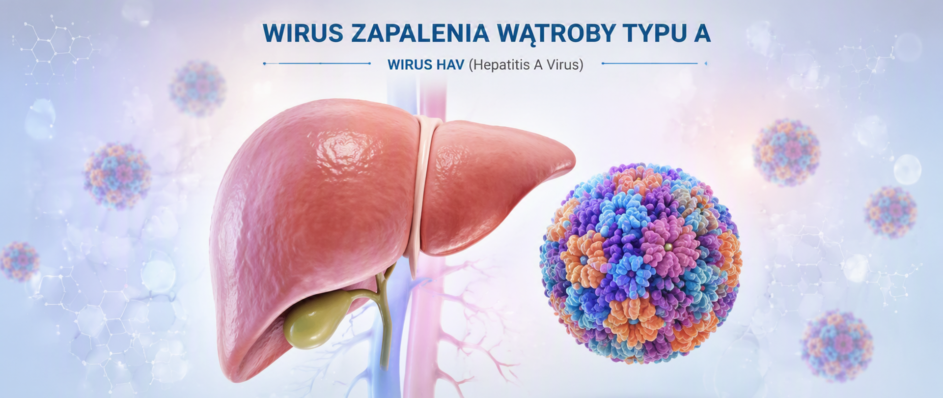symboliczna wizualizacja wirusa zapalenia wątroby typu A