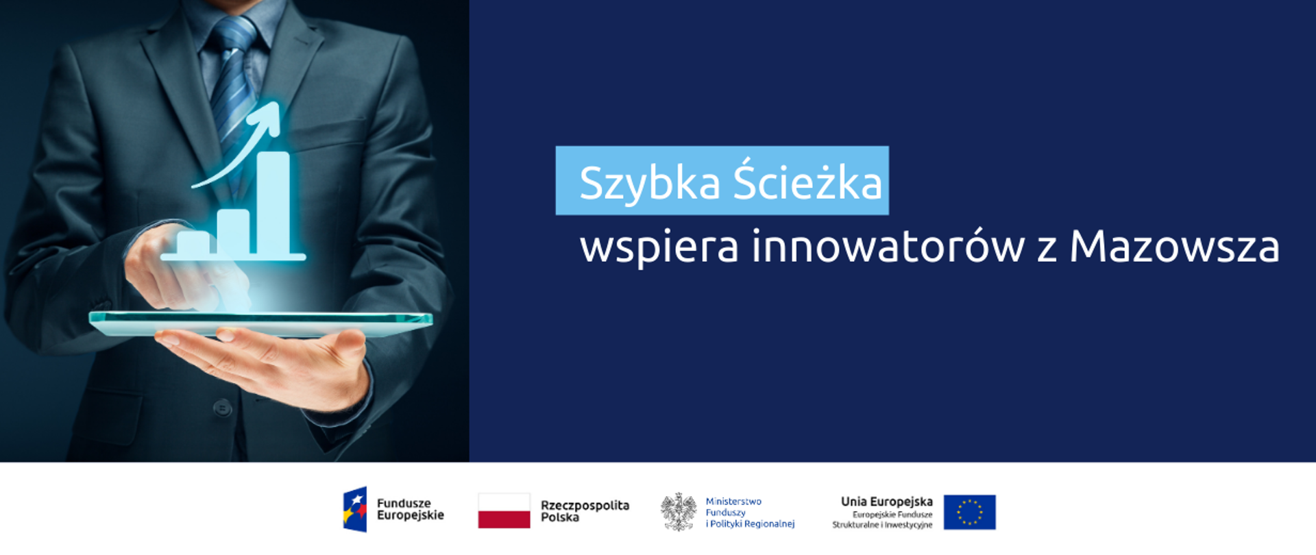 napis na grafice Szybka Ścieżka wspiera innowatorów z Mazowsza