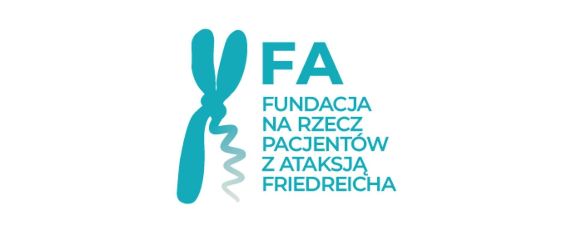 Grafika zawiera logo Fundacji na rzecz pacjentów z ataksją Friedeicha