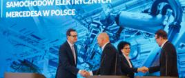 Spotkanie marszałek sejmu Elżbiety Witek, premiera Mateusza Morawieckiego i przedstawicieli Mercedes-Benz Group AG w KPRM.