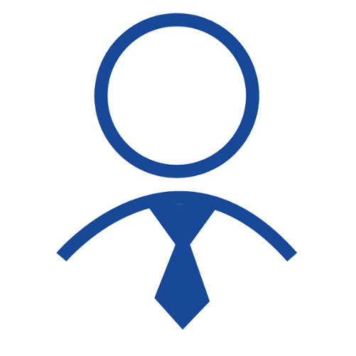 Prosta minimalistyczna ikona przedstawiająca pracownika