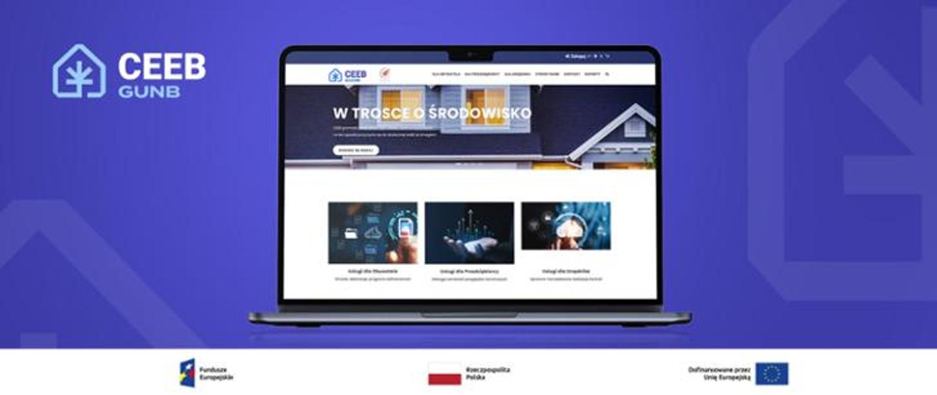 otwarty laptop z aplikacją CEEB
