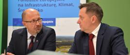 Na zdjęciu od lewej: Robert Gajda zastępca prezesa zarządu NFOŚiGW, Mateusz Balcerowicz, prezes Państwowego Gospodarstwa Wodnego Wody Polskie.