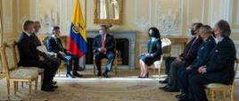 Ceremonia złożenia listów uwierzytelniających Prezydentowi Kolumbii Iván Duque Márquez przez Ambasadora RP Pawła Woźnego