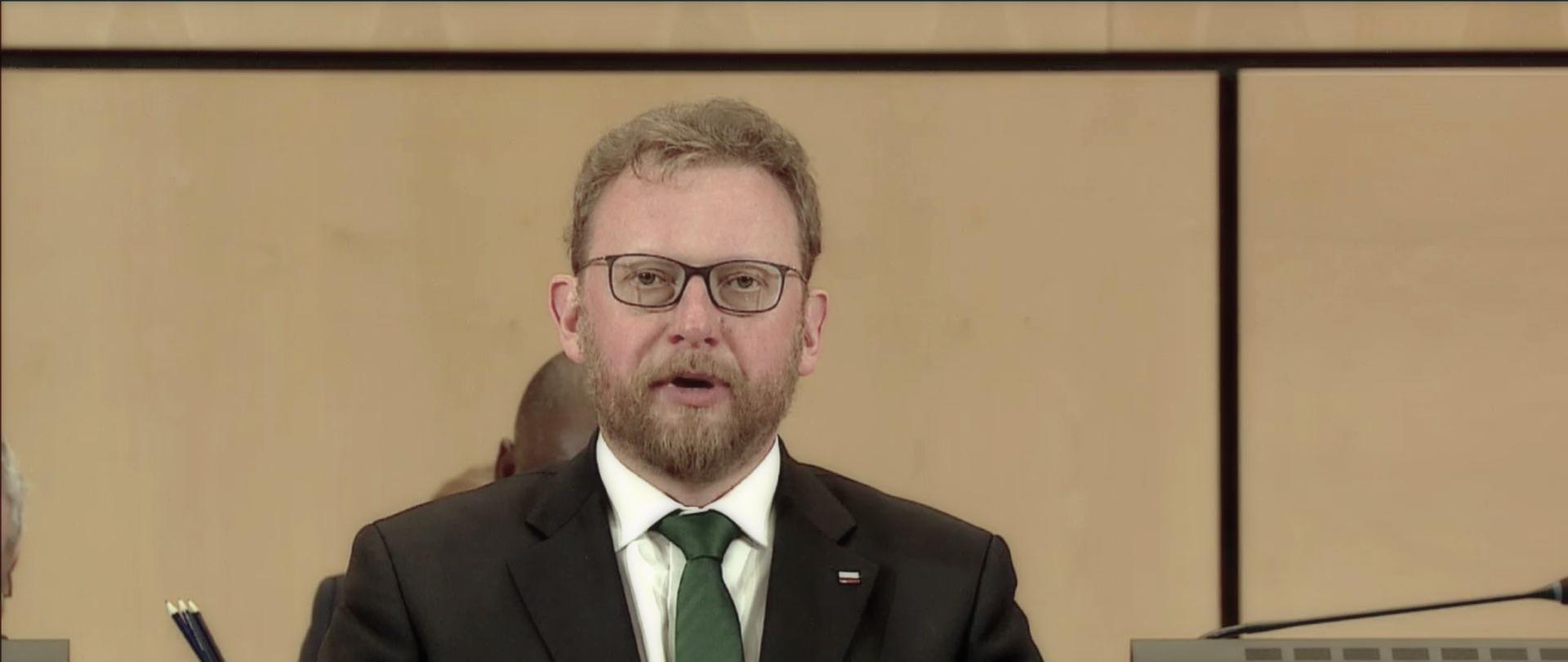 Minister Łukasz Szumowski - Genewa