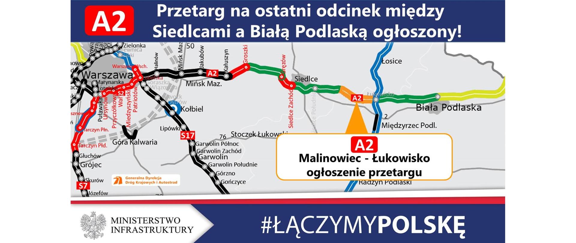 Przetarg na realizację A2 Malinowiec - Łukowisko - infografika
