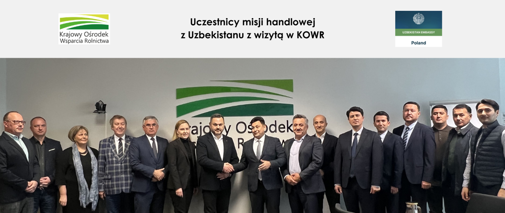 Krajowy Ośrodek Wsparcia Rolnictwa gościł uczestników misji gospodarczej z Uzbekistanu. Wizyta delegacji z Uzbekistanu w KOWR została zorganizowana w ramach przyjazdowej misji gospodarczej. Przedstawiciele uzbeckiej administracji i biznesu w ramach pobytu w Polsce mogli bliżej poznać potencjał ekonomiczny naszego kraju i nawiązać bezpośrednie relacje z polskimi przedsiębiorcami.
