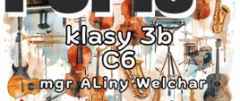 Plakat informacyjny dotyczący popisu klasy 3b C 6 odbywającego się w dniu 22.06.2026 o godz. 17.00.