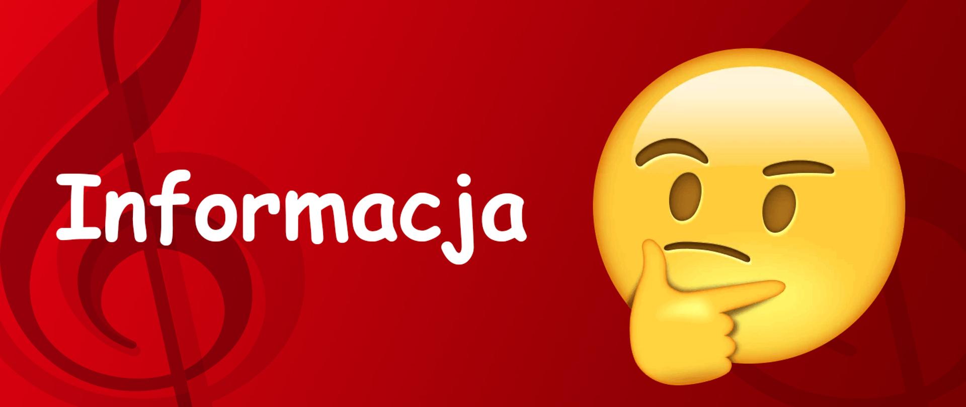 Czerwone tło i żółta buźka