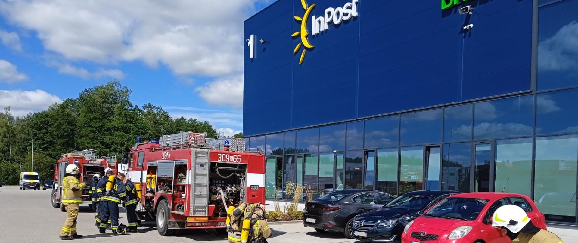 Ćwiczenia w budynku magazynowo biurowym Oddziału InPost Białystok w Żółtkach Kolonii