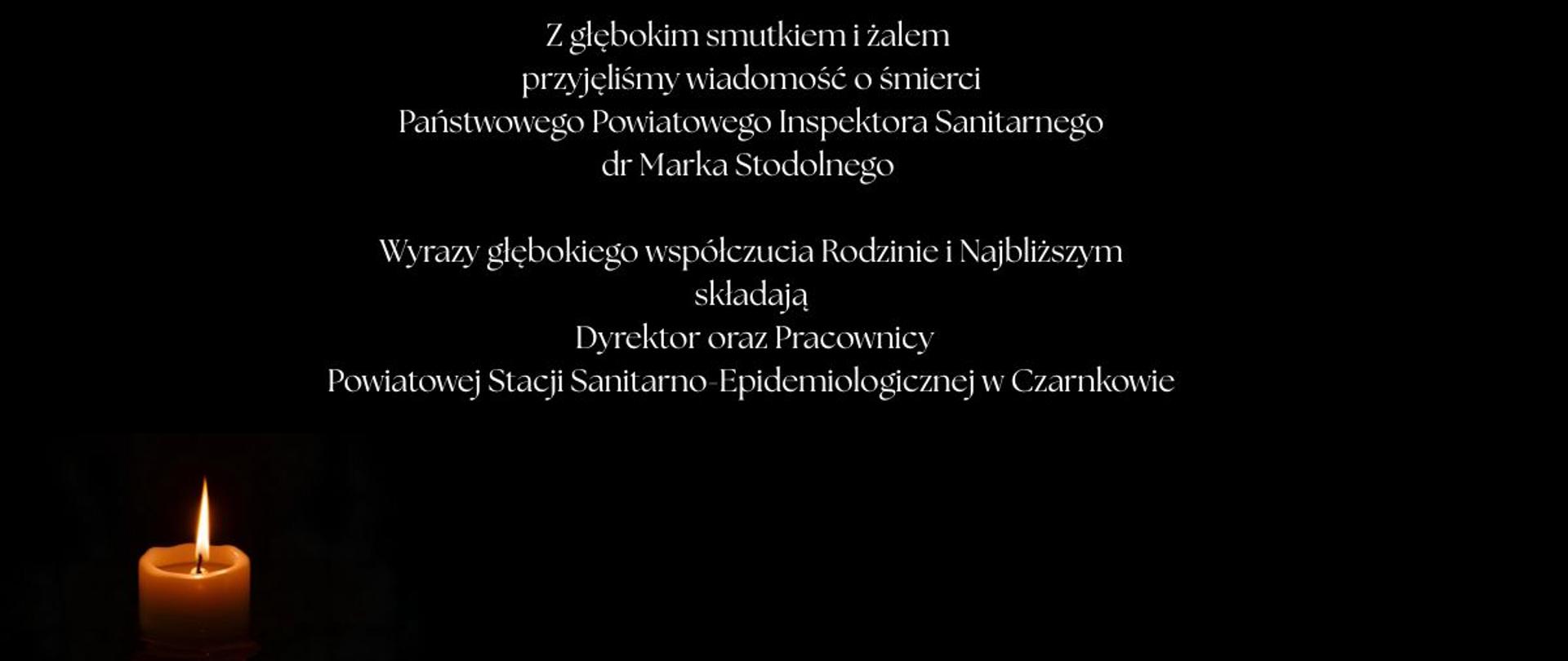 na czarnym tle napisane kondolencje