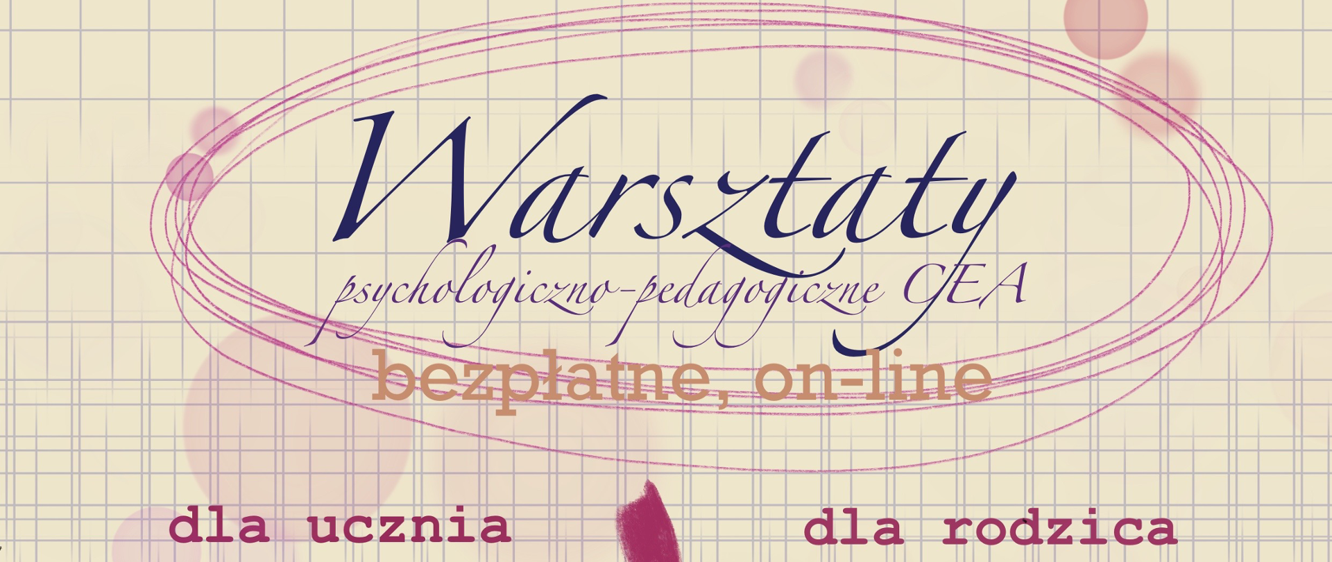 Na jasnym tle znajdują się informacje dotyczące warsztatów. W dolnej części umieszczony jest jest kod QR oraz logo CEA