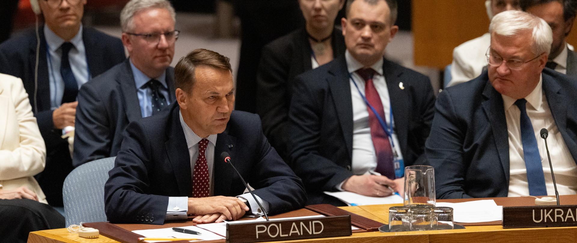 Wystąpienie wicepremiera, ministra spraw zagranicznych Radosława Sikorskiego podczas posiedzenia Rady Bezpieczeństwa ONZ