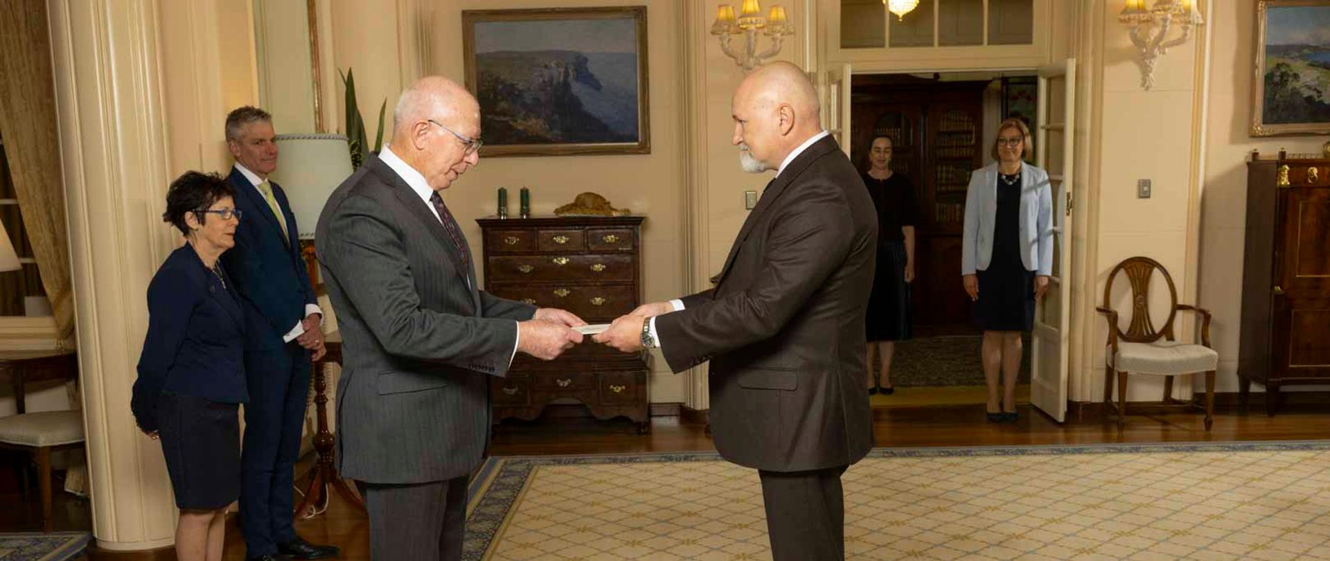 Ceremony of presentation of the Letters of Credence to the Governor-General HE David Hurley 