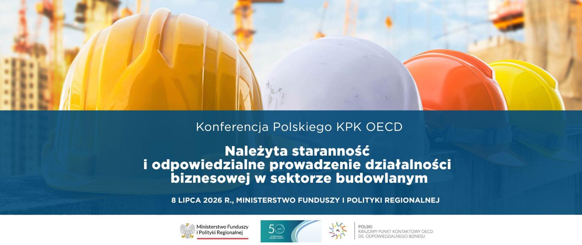 Grafika promocyjna konferencji KPK OECD "Należyta staranność i odpowiedzialne prowadzenie działalności biznesowej w sektorze budowlanym"