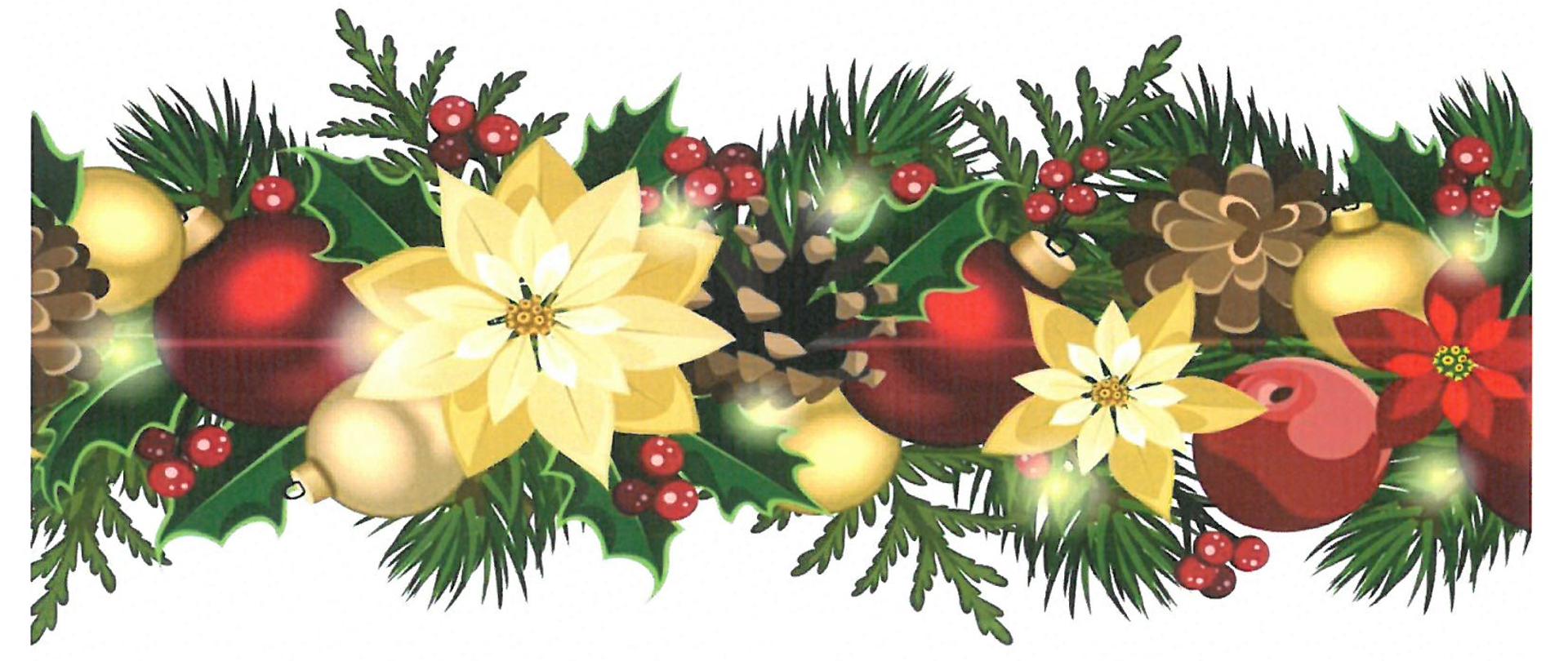 Na białym tle w górnej części po środku logo Państwowej Straży Pożarnej, poniżej napis Komenda Powiatowa Państwowej Straży Pożarnej w Policach. Niżej tekst o treści: Najradośniejszych i najpiękniejszych Świąt Bożego Narodzenia wypełnionych zapachem choinki i świątecznych wypieków, nutą wspólnie śpiewanej kolędy, ciepłem kochających serc oraz bliskością i radością życzy starszy kapitan Piotr Maciejczyk Komendant Powiatowy Państwowej Straży Pożarnej w Policach oraz funkcjonariusze i pracownicy cywilni. U dołu świąteczny akcent graficzny: gałązki z igliwiem, szyszki, żółte i czerwone bombki, żółte i czerwone kwiaty, gałązki cisu z czerwonymi owocami.