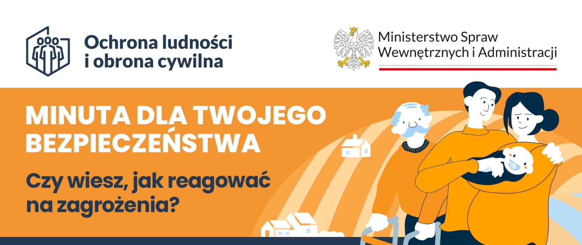Grafika z napisem "Minuta dla twojego bezpieczeństwa"