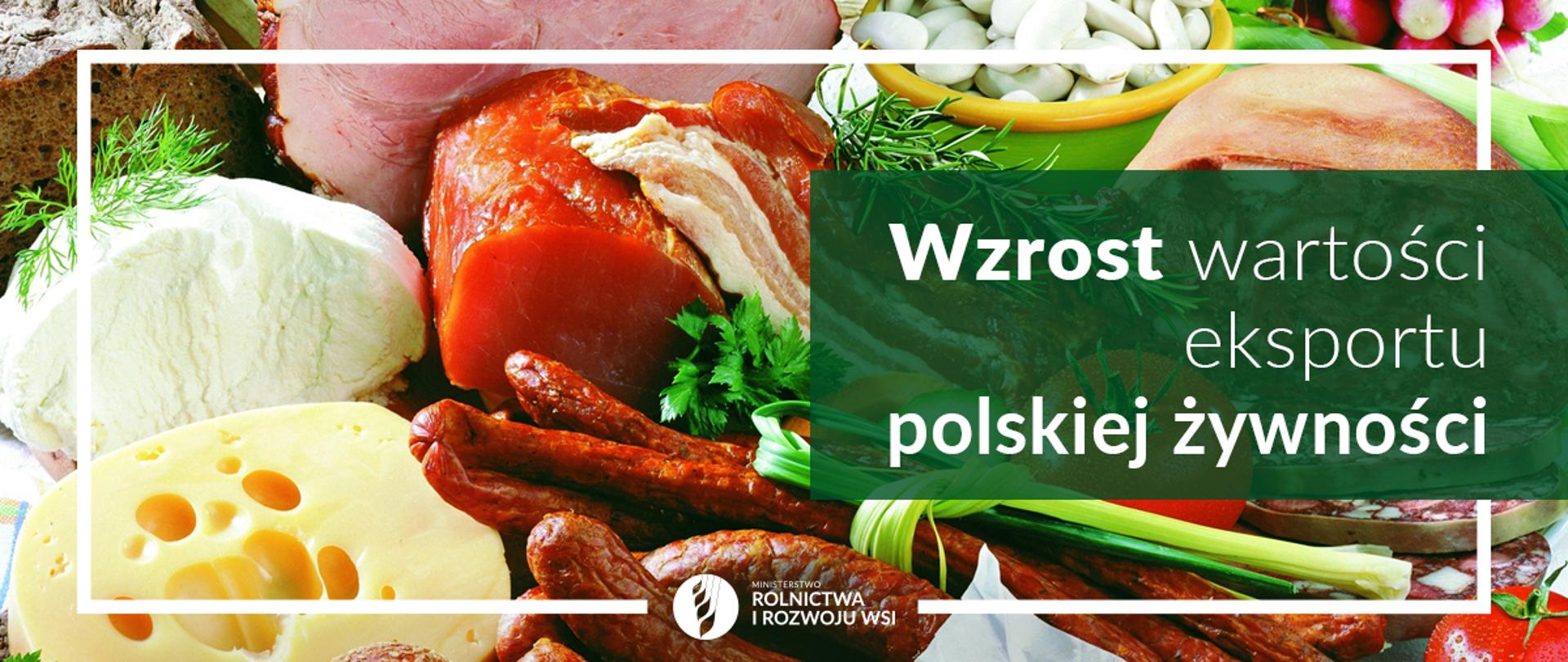 grafika do komunikatu "Wzrost wartości eksportu polskiej żywności"
Wędliny, sery i warzywa.