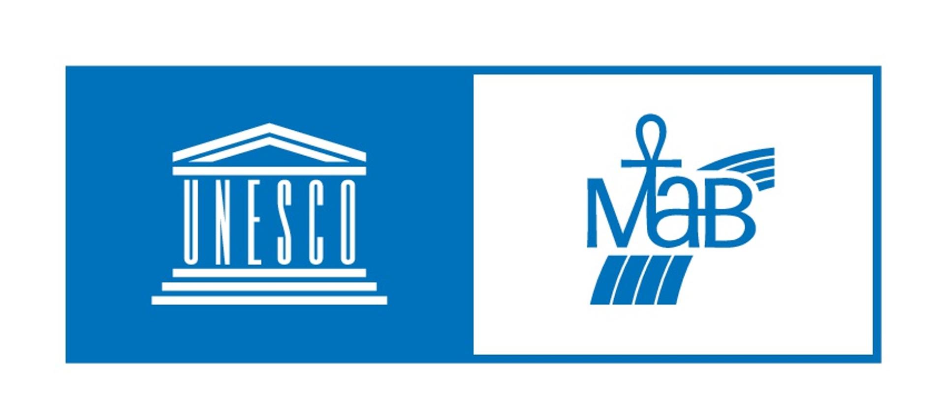 Logotypy Unesco i Man and biosphere