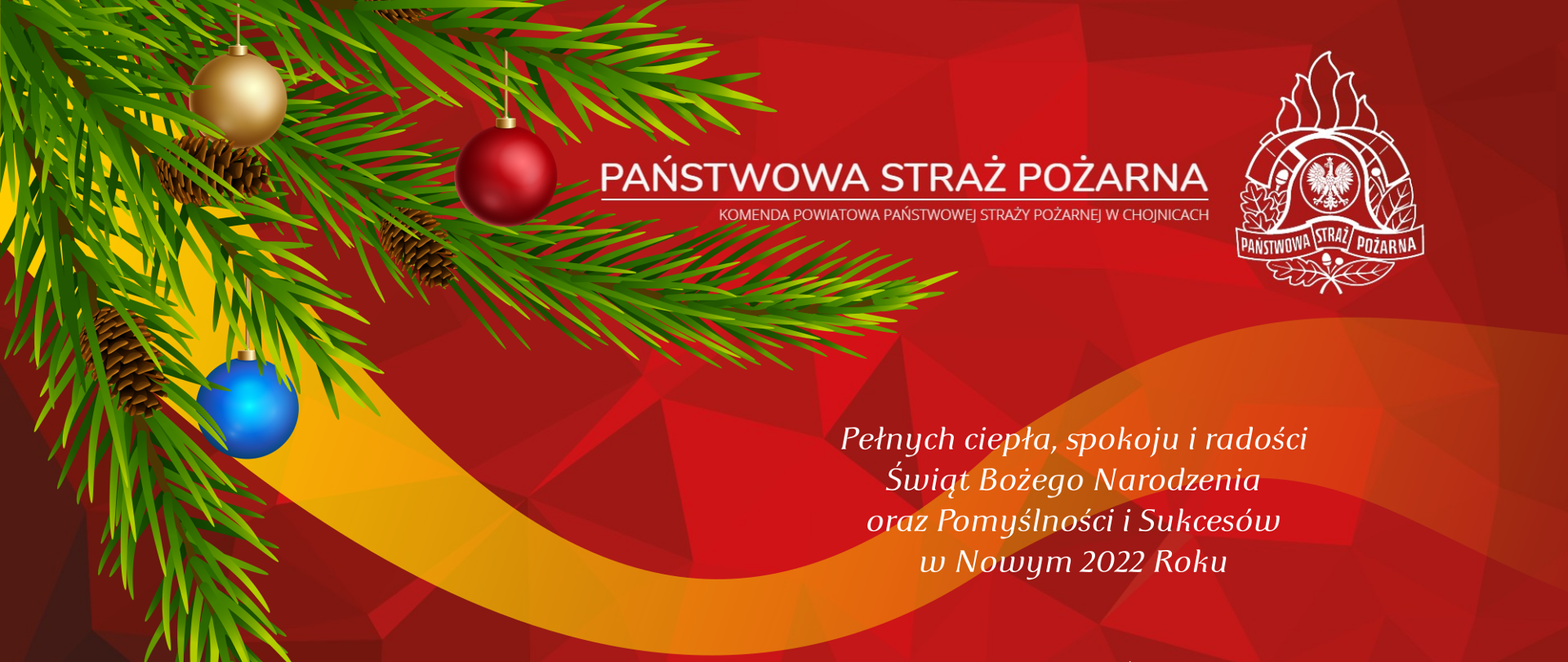 Życzenia Komendanta Powiatowego PSP w Chojnicach z okazji Świąt Bożego Narodzenia