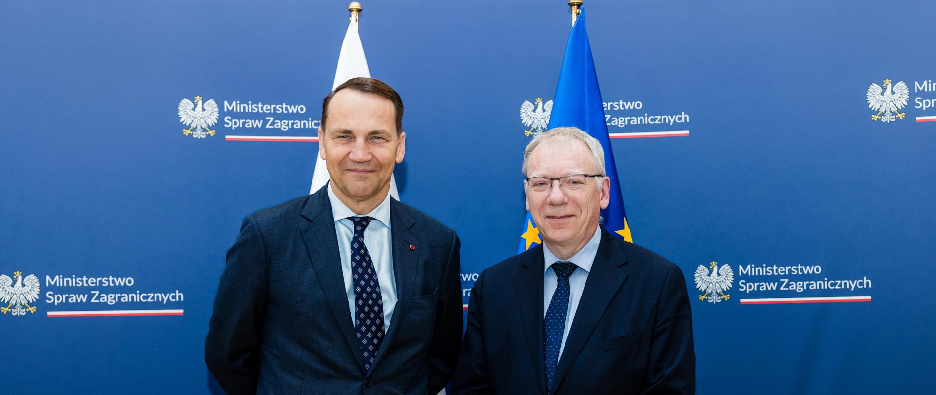 Minister Radosław Sikorski z Przewodniczącym Międzynarodowej Komisji Humanitarnej Thilo Marauhn