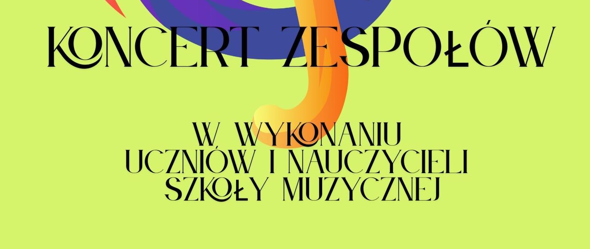Plakat został zrobiony w pozycji pionowej. Tło plakatu jest jasno-zielono-żółte. W lewym górnym rogu zostało umieszczone LOGO PSM I stopnia w Turku. Po środku został umieszczony duży kolorowy klucz wiolinowy, a po bokach plakatu widnieją kolorowe nutki.
W środku plakatu został umieszczony teks (czarnymi dużymi literami): Państwowa Szkoła Muzyczna I stopnia im. Witolda Lutosławskiego w Turku i Miejski Dom Kultury w Turku zapraszają na Koncert Zespołów w wykonaniu uczniów i nauczycieli Szkoły Muzycznej.
W lewym dolnym rogu plakatu został umieszczony tekst: 24 listopada 2025 r., godz. 17.00. Miejski Dom Kultury w Turku, ul. Kościuszki 13, wstęp wolny.
W prawym dolnym rogu zostało umieszczone LOGO Miejskiego Domu Kultury w Turku.