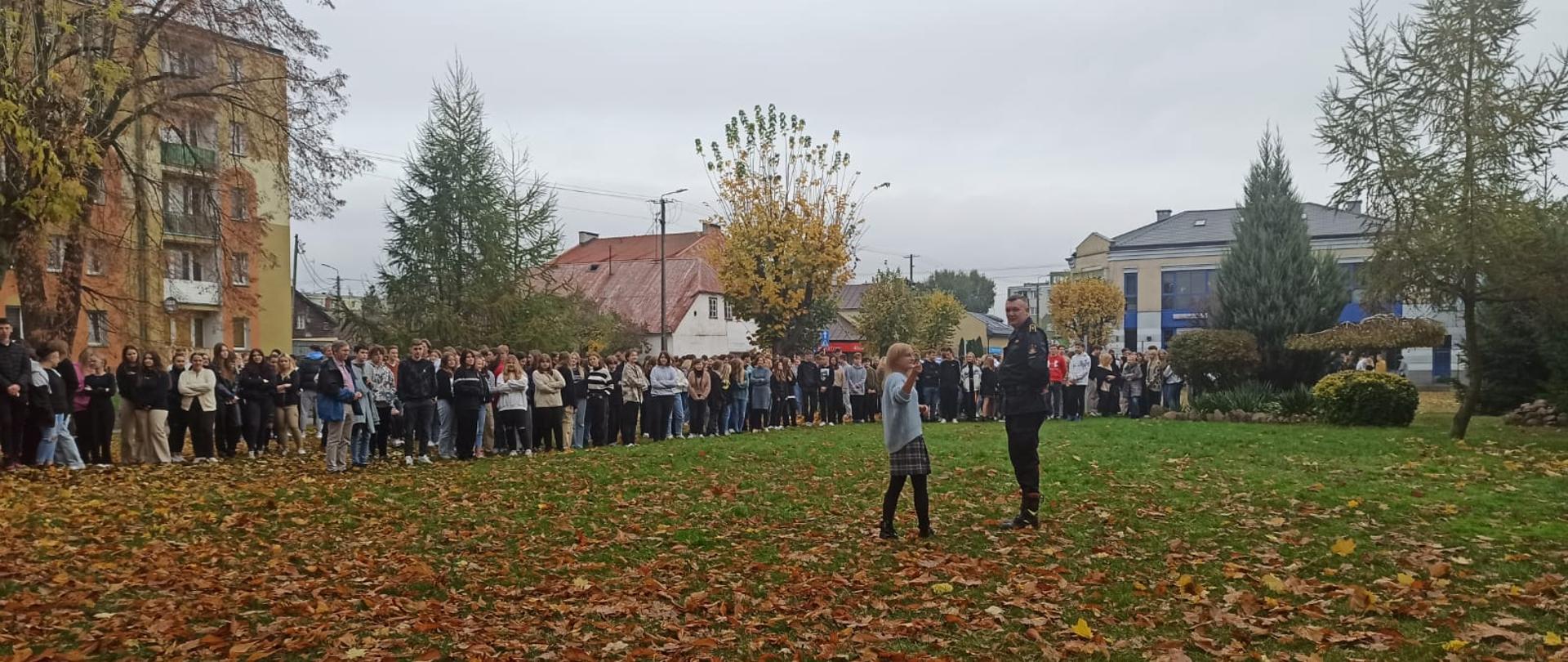 Sprawdzenie organizacji oraz warunków ewakuacji w Liceum Ogólnokształcącym z Oddziałami Dwujęzycznymi im. Tadeusza Kościuszki w Gostyninie.