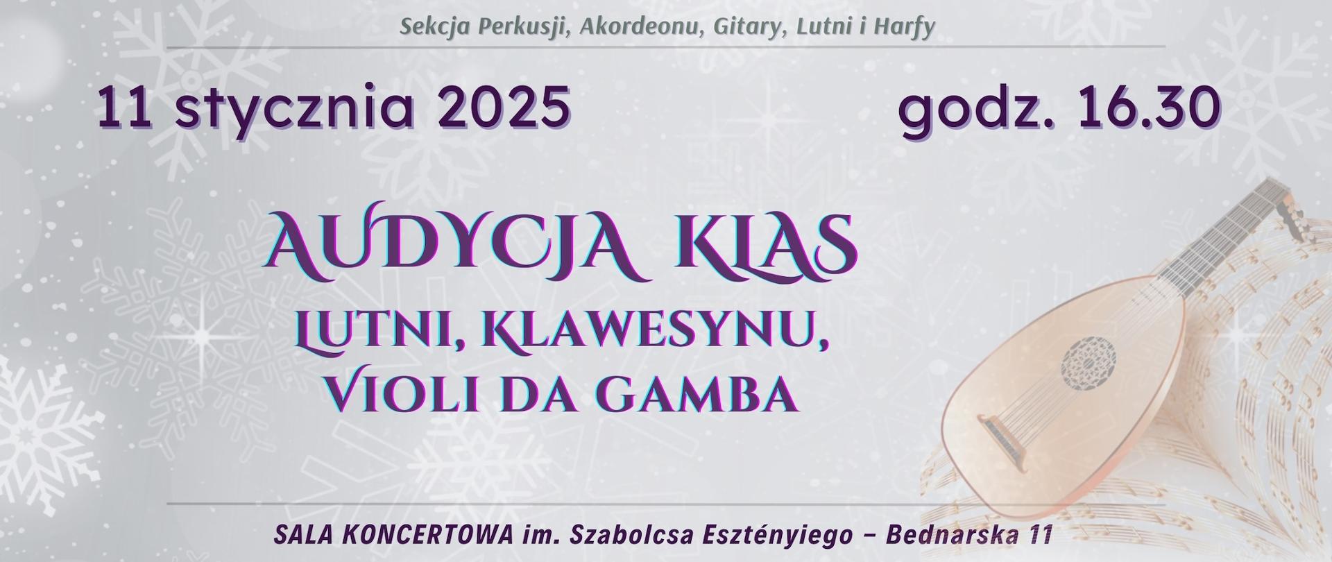 Baner - 11.01.2025 r. - audycja klasy lutni, klawesynu i violi da gamba