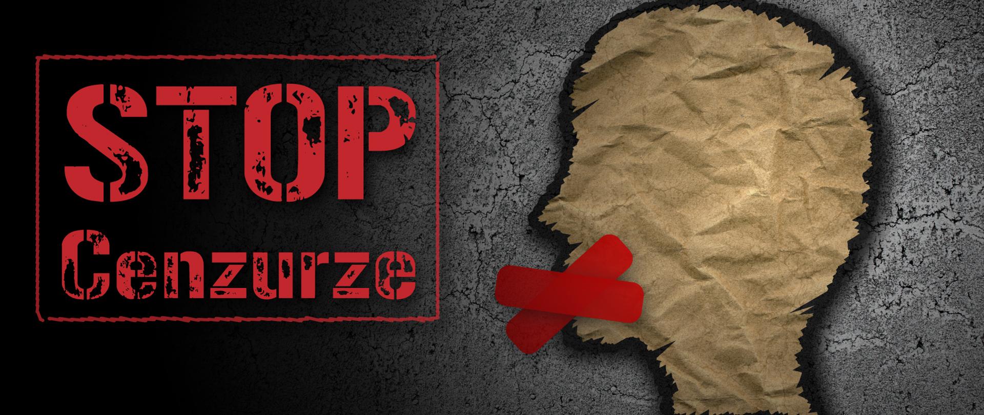 Grafika z napisem ,,Stop Cenzurze"