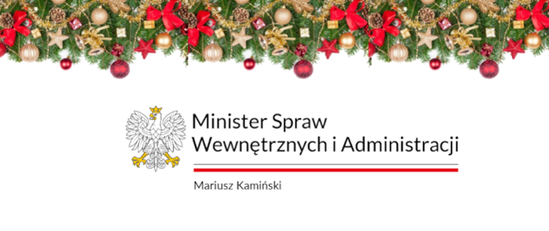 Logo Ministerstwa Spraw Wewnętrznych i Administracji z podpisem Ministra Mariusza Kamińskiego