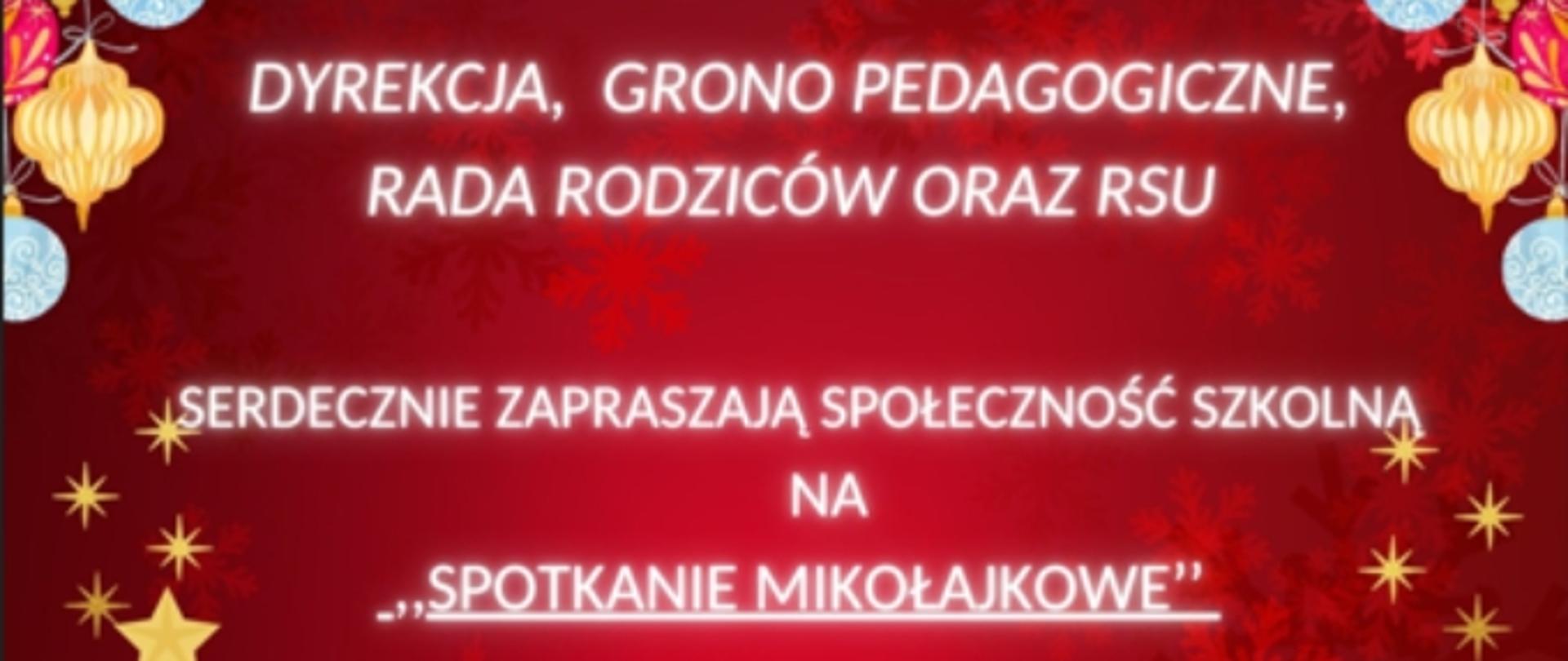 Plakat Spotkanie Mikołajkowe
