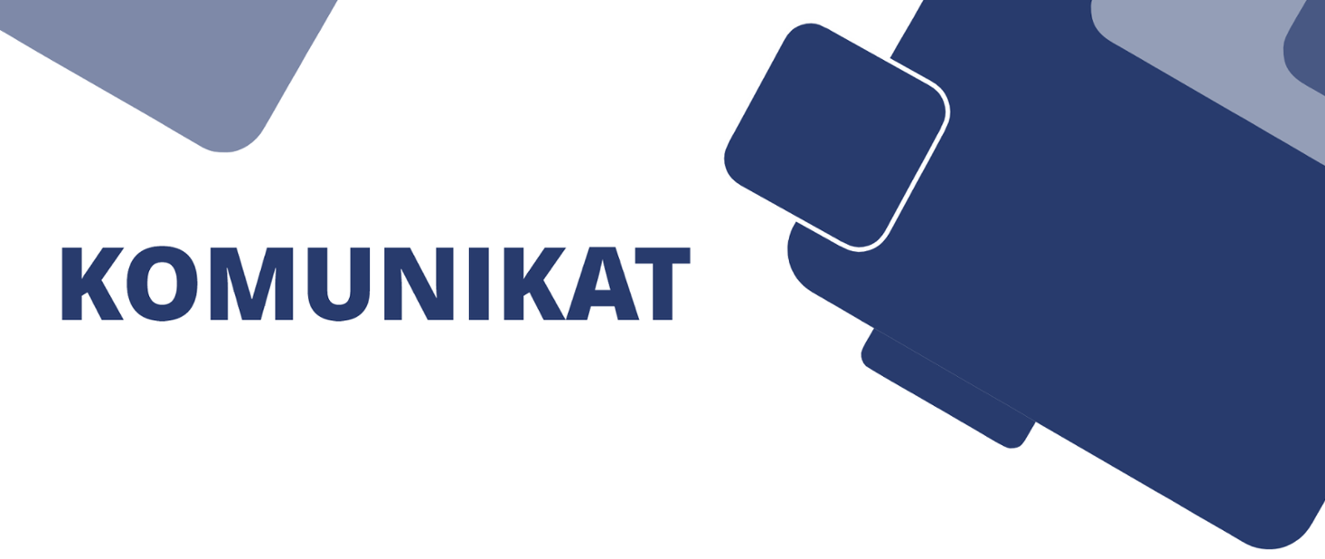 słowo drukowane "komunikat"